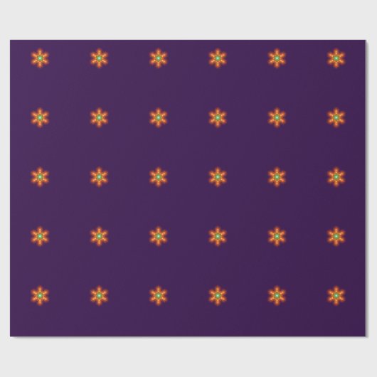 Futuristische Neon-Glow-Blumengrafik Geschenkpapier (Flach)