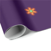 Futuristische Neon-Glow-Blumengrafik Geschenkpapier (Rolleneckpunkt)
