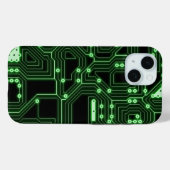 Futuristische Neon Green Circuit Board | Custom Case-Mate iPhone Hülle (Rückseite (Horizontal))