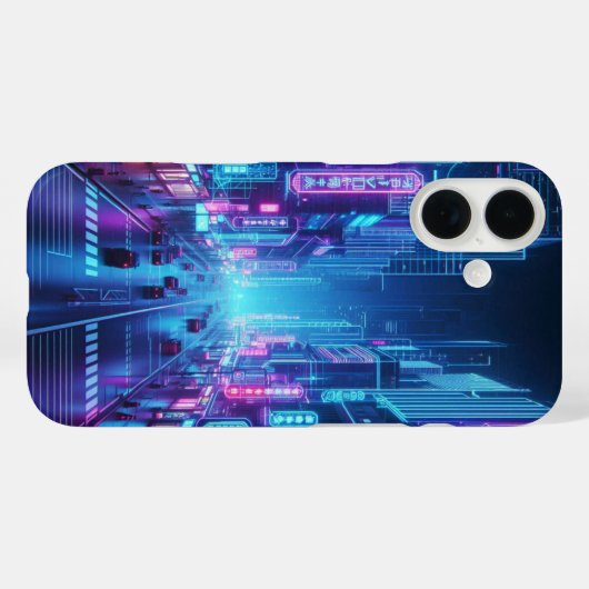 futuristische Neonstadt Case-Mate iPhone Hülle (Rückseite (Horizontal))