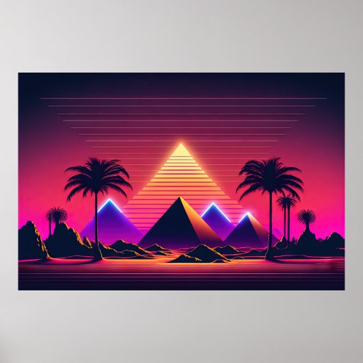 Futuristische Neonträume der Pharaonen Poster (Vorne)