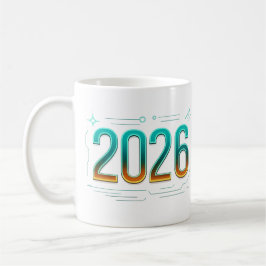 Futuristische Neujahrsfeier 2026 Tasse - Stilvolle