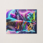 Futuristische Niedliche Katzen mit Laserpistolen,  Puzzle (Horizontal)
