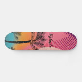 Futuristische Palm Skateboard Personalisiert Name (Horizontal)