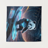 Futuristische Panda Surfstardust Waves Wandteppich (Vorderseite (Horizontal))