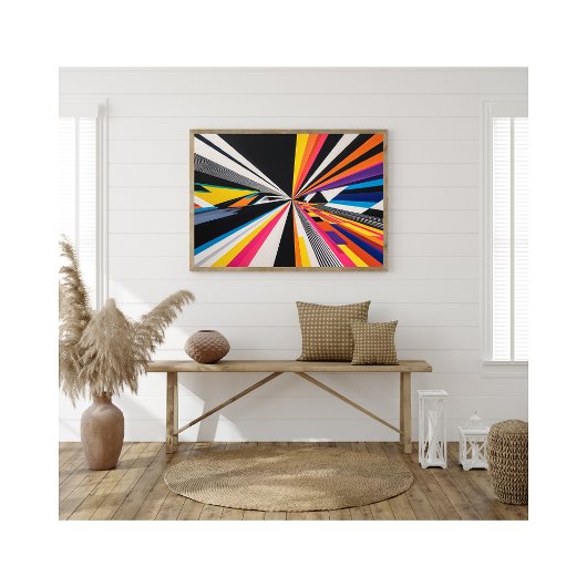 Futuristische perspektive optische Illusion farbig Fotodruck