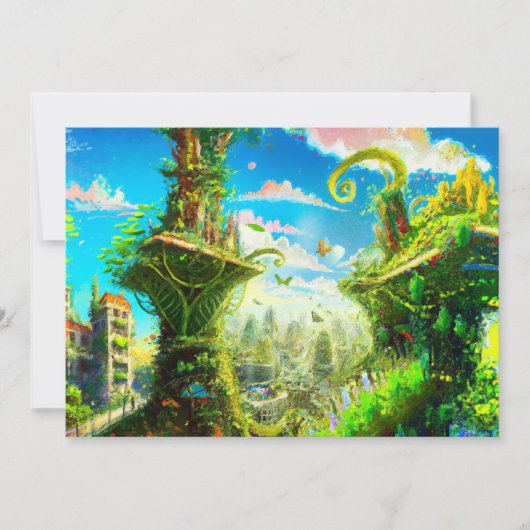 Futuristische Pflanze Stadt, künstlerische KI (Vorderseite)