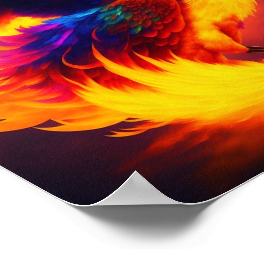 Futuristische Phoenix wachsende digitale Kunst Poster (Ecke)