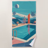Futuristische Pool-Szene Strandtuch (Vorderseite)