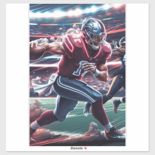 Futuristische Quarterback-Showdown Aufkleber (Blatt)