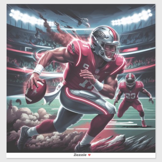 Futuristische Quarterback-Showdown Aufkleber (Blatt)