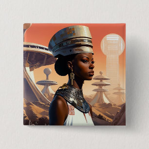Futuristische Queen Afrofuturistische Science Fict Button