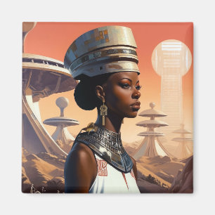 Futuristische Queen Afrofuturistische Science Fict Magnet