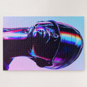 Futuristische Rainbow Chrome Portrait Wall Art Puzzle (Horizontal)