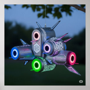 Futuristische Raumfahrt Birdhouse Poster