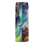 Futuristische Raumkatze Thermosbecher (Rückseite)