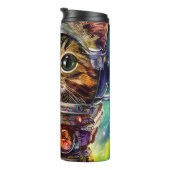 Futuristische Raumkatze Thermosbecher (Nach rechts gedreht)