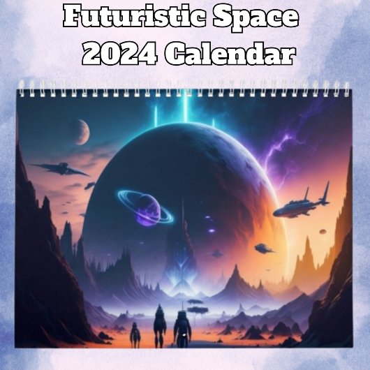 Futuristische Raumlandschaft 2024 Kalender