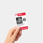 Futuristische Red Stripes Foto Template Mitarbeite Ausweis (Handheld)