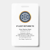 Futuristische Red Stripes Foto Template Mitarbeite Ausweis (Back)