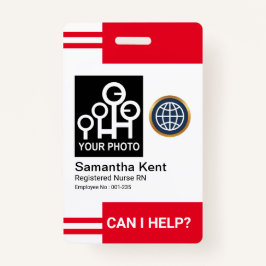 Futuristische Red Stripes Foto Template Mitarbeite Ausweis