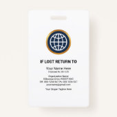 Futuristische Red Stripes Foto Template Mitarbeite Ausweis (Rückseite)