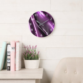 Futuristische Reflektive 3D Lila Graphic Große Wanduhr