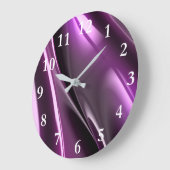 Futuristische Reflektive 3D Lila Graphic Große Wanduhr (Winkel)