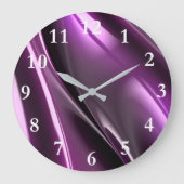 Futuristische Reflektive 3D Lila Graphic Große Wanduhr (Vorderseite)