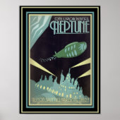 Futuristische Reise Neptun Poster 12 x 16 (Vorne)
