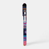 Futuristische Retro-Arcade im Weltraum iPhone Hülle (Linke Seite)