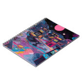 Futuristische Retro-Arcade im Weltraum Notizblock (Linke Seite)