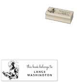 Futuristische Robot Book Ex Libris Briefmarke Gummistempel (Stempel)