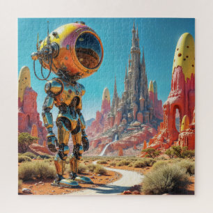 Futuristische Roboter-Standsicherheit Puzzle