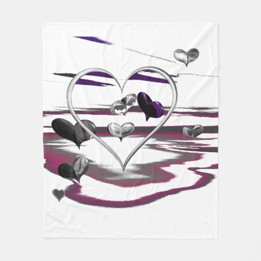 Futuristische Romantik Fleecedecke (Vorderseite)