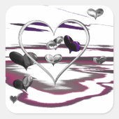 Futuristische Romantik Quadratischer Aufkleber (Vorderseite)