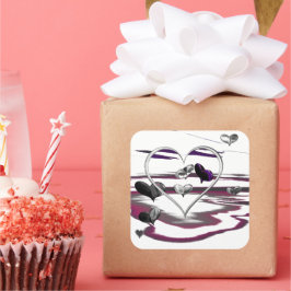 Futuristische Romantik Quadratischer Aufkleber