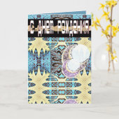 Futuristische russische und englische Geburtstagsk Karte (Gelbe Blume)