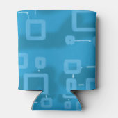 Futuristische Schaltboxen auf Blue Geometric Dosenkühler (Rückseite)