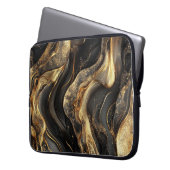 Futuristische schwarze kosmische Laptop-Tasche mit Laptopschutzhülle (Vorderseite Links)