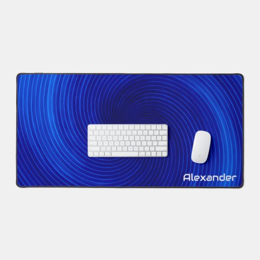Futuristische Sci Fi Neon Blue Wirbel Custom Gamin Schreibtischunterlage (Tastatur & Maus)