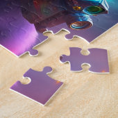 Futuristische Sci-Fi Warrior-Katze mit Laser Gun Puzzle (Seite)