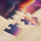 Futuristische Sci-Fi Warrior Neon Cat mit Laser. K Puzzle (Seite)