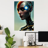 Futuristische Science Fiction Cyborg Lady Wall Art Poster (Heimbüro)