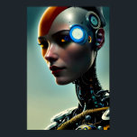 Futuristische Science Fiction Cyborg Lady Wall Art Poster<br><div class="desc">Das Futuristic Science Fiction Cyborg Lady Wall Art Poster präsentiert eine futuristische Cyborg Lady Dame vor blauem Hintergrund,  eine KI,  die mit dem menschlichen Designer kreiert wurde.</div>