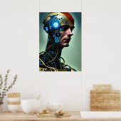 Futuristische Science Fiction Cyborg Man Wall Art Poster (Küche)