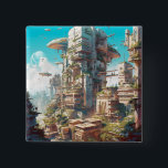 Futuristische Science Fiction Kunst Button<br><div class="desc">Fantasy Art Produkte von The Lunarium.</div>