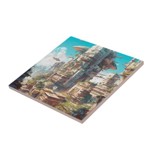 Futuristische Science Fiction Kunst Fliese (Seite)