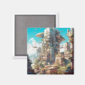 Futuristische Science Fiction Kunst Magnet (Vorderseite/Rückseite)