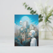 Futuristische Science Fiction Kunst Postkarte (Stehend Vorderseite)